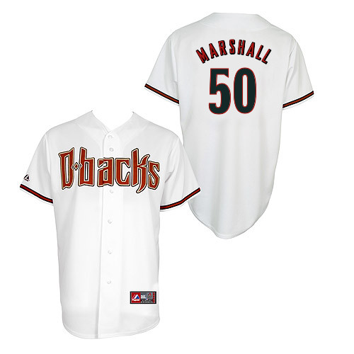 Evan Marshall #50 Youth Baseball Jersey-Arizona Diamondbacks Authentic Home White Cool Base MLB Jersey